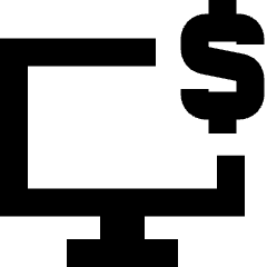 Desktop Dollar Icon from Sharp Solid Set