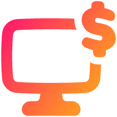 Desktop Dollar Icon from Plump Gradient Set