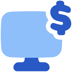 Desktop Dollar Icon from Plump Flat Set