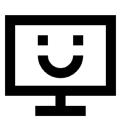 Desktop Emoji Icon from Sharp Line Set