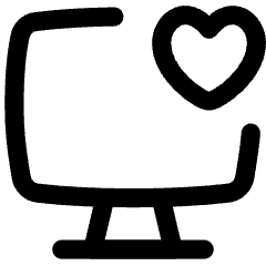 Desktop Favorite Heart Icon from Flex Line Set