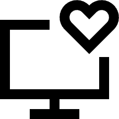 Desktop Favorite Heart Icon from Sharp Line Set