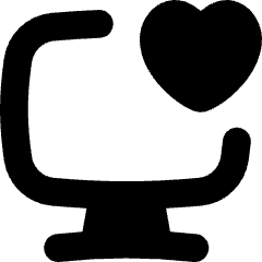 Desktop Favorite Heart Icon from Flex Solid Set