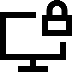 Desktop Lock Icon from Sharp Line Set
