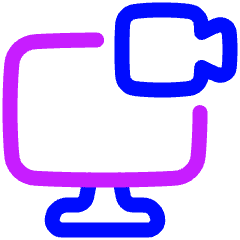 Desktop Meeting Icon from Plump Neon Set
