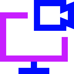 Desktop Meeting Icon from Sharp Neon Set