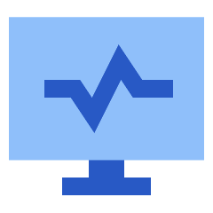 Desktop Monitor Browse Activity Performance Icon from Sharp Flat Set