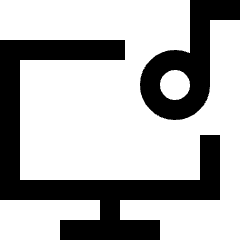 Desktop Music Icon from Sharp Line Set