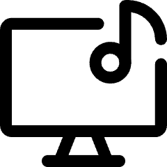 Desktop Music Icon from Core Line Set