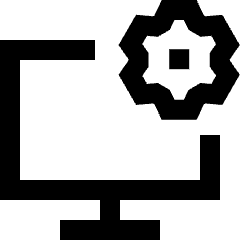 Desktop Setting Icon from Sharp Line Set