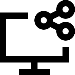 Desktop Share Icon from Sharp Line Set