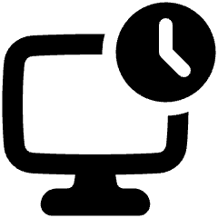 Desktop Time Icon from Plump Solid Set