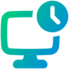 Desktop Time Icon from Plump Gradient Set