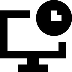 Desktop Time Icon from Sharp Solid Set