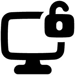 Desktop Unlock Icon from Plump Solid Set
