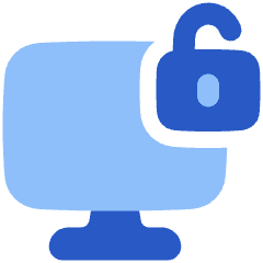 Desktop Unlock Icon from Plump Flat Set