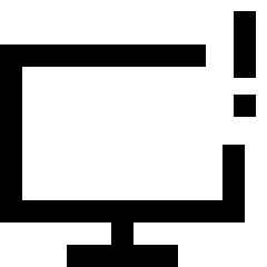 Desktop Warning Icon from Sharp Line Set