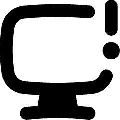 Desktop Warning Icon from Flex Solid Set