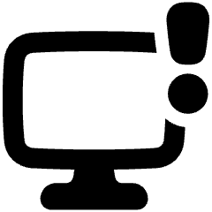 Desktop Warning Icon from Plump Solid Set