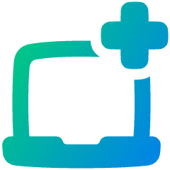 Laptop Add Plus Icon from Plump Gradient Set