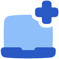 Laptop Add Plus Icon from Plump Flat Set