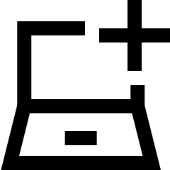 Laptop Add Plus Icon from Sharp Line Set
