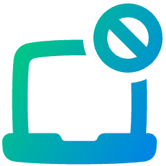 Laptop Block Remove Icon from Plump Gradient Set