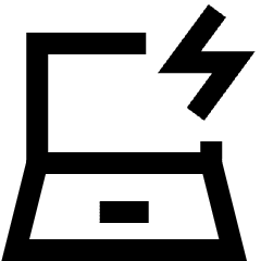 Laptop Charging Icon from Sharp Line Set