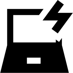 Laptop Charging Icon from Sharp Solid Set