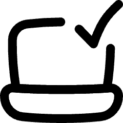 Laptop Check Validate Icon from Flex Line Set