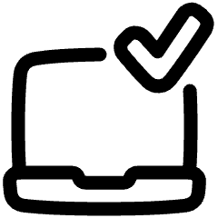 Laptop Check Validate Icon from Plump Line Set