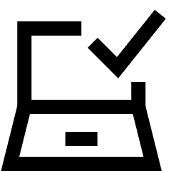 Laptop Check Validate Icon from Sharp Line Set