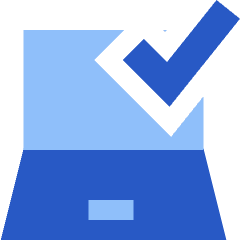 Laptop Check Validate Icon from Sharp Flat Set