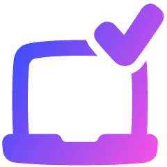 Laptop Check Validate Icon from Plump Gradient Set