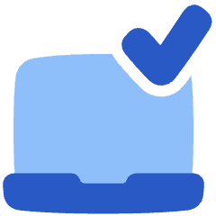 Laptop Check Validate Icon from Plump Flat Set