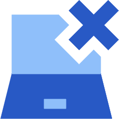 Laptop Delete Cross Icon from Sharp Flat Set