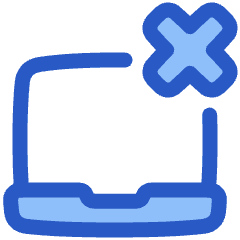 Laptop Delete Cross Icon from Plump Duo Set