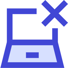 Laptop Delete Cross Icon from Sharp Duo Set