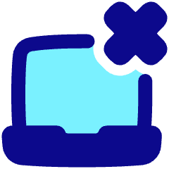 Laptop Delete Cross Icon from Plump Pop Set