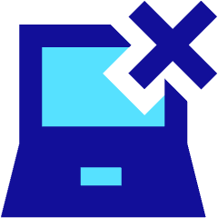 Laptop Delete Cross Icon from Sharp Pop Set