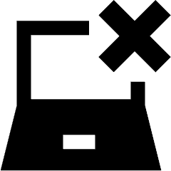 Laptop Delete Cross Icon from Sharp Solid Set
