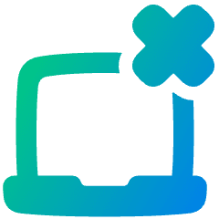 Laptop Delete Cross Icon from Plump Gradient Set