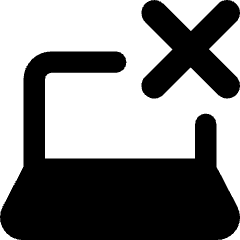 Laptop Delete Cross Icon from Core Remix Set