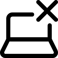 Laptop Delete Cross Icon from Core Line Set