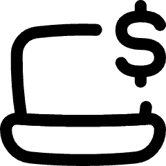 Laptop Dollar Icon from Flex Line Set