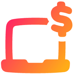 Laptop Dollar Icon from Plump Gradient Set