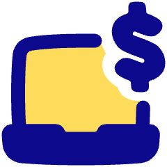 Laptop Dollar Icon from Plump Pop Set