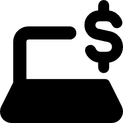 Laptop Dollar Icon from Core Solid Set