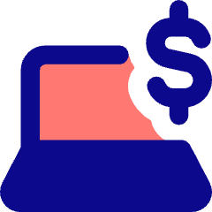 Laptop Dollar Icon from Core Pop Set