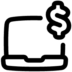 Laptop Dollar Icon from Plump Line Set